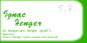 ignac henger business card
